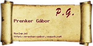 Prenker Gábor névjegykártya
